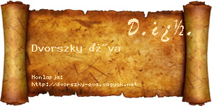 Dvorszky Éva névjegykártya